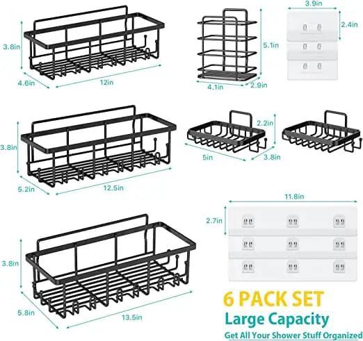 6pcs set Shower caddy shelf/Bathroom organizer