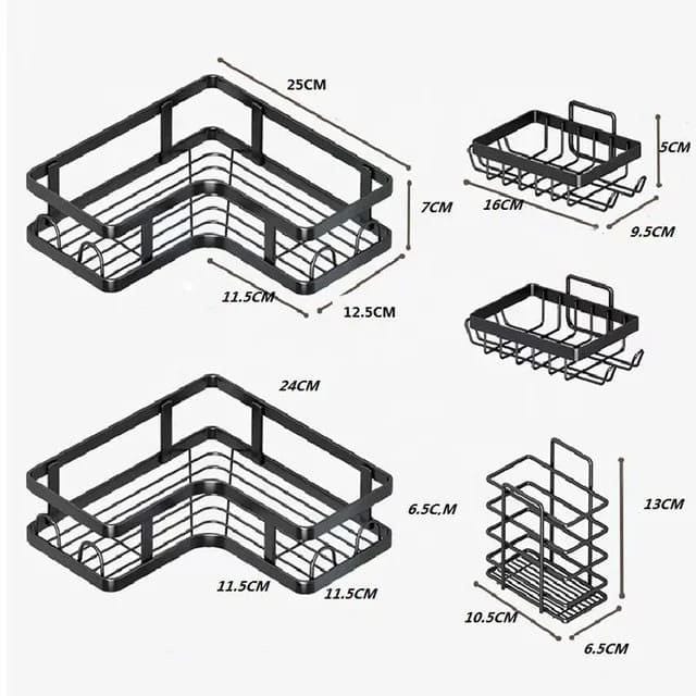 5pcs Corner Shower caddy shelf/Bathroom organizer