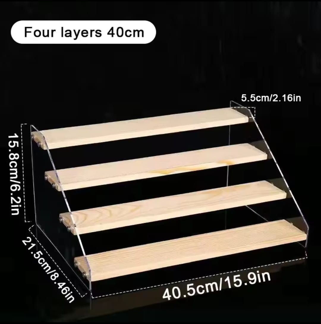4 Tier Bamboo and Acrylic multi purpose stand