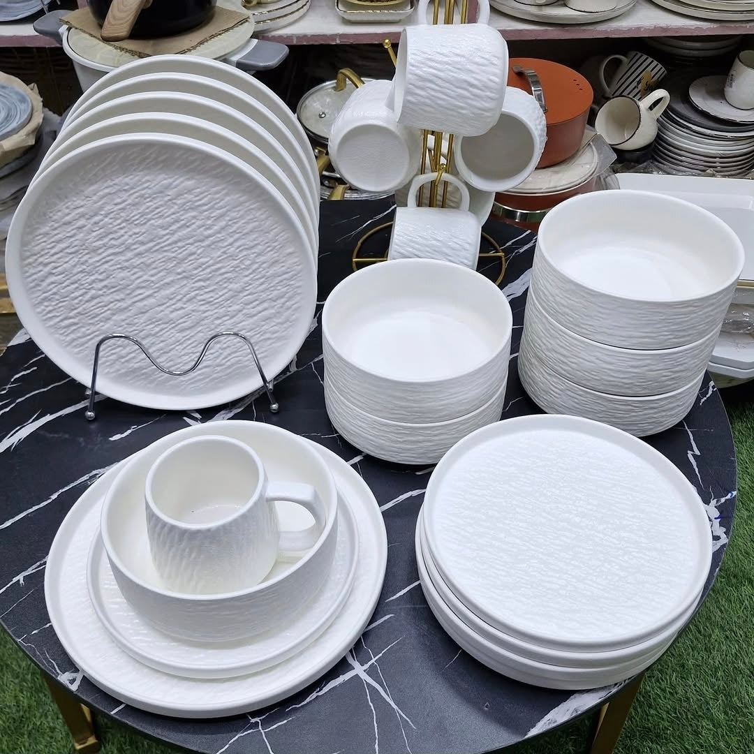 24pcs Rock Glazed Ceramic Dinner Set
