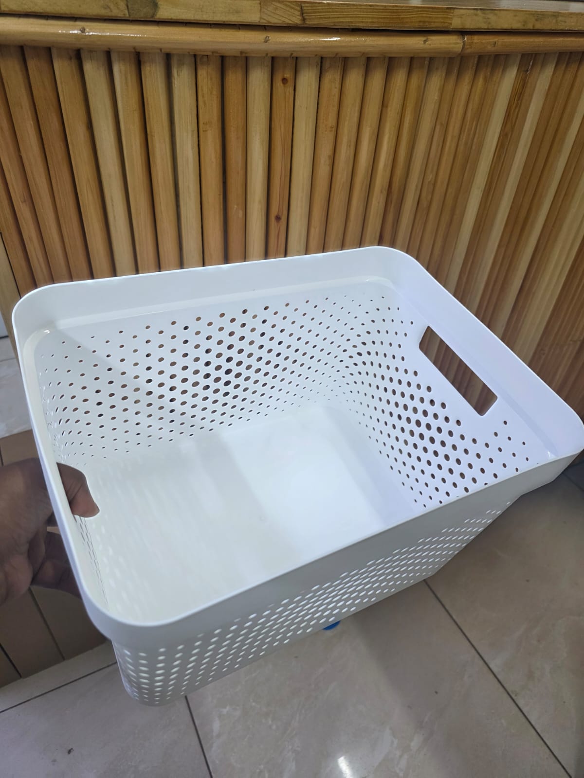 Storage Basket with Bamboo Lid