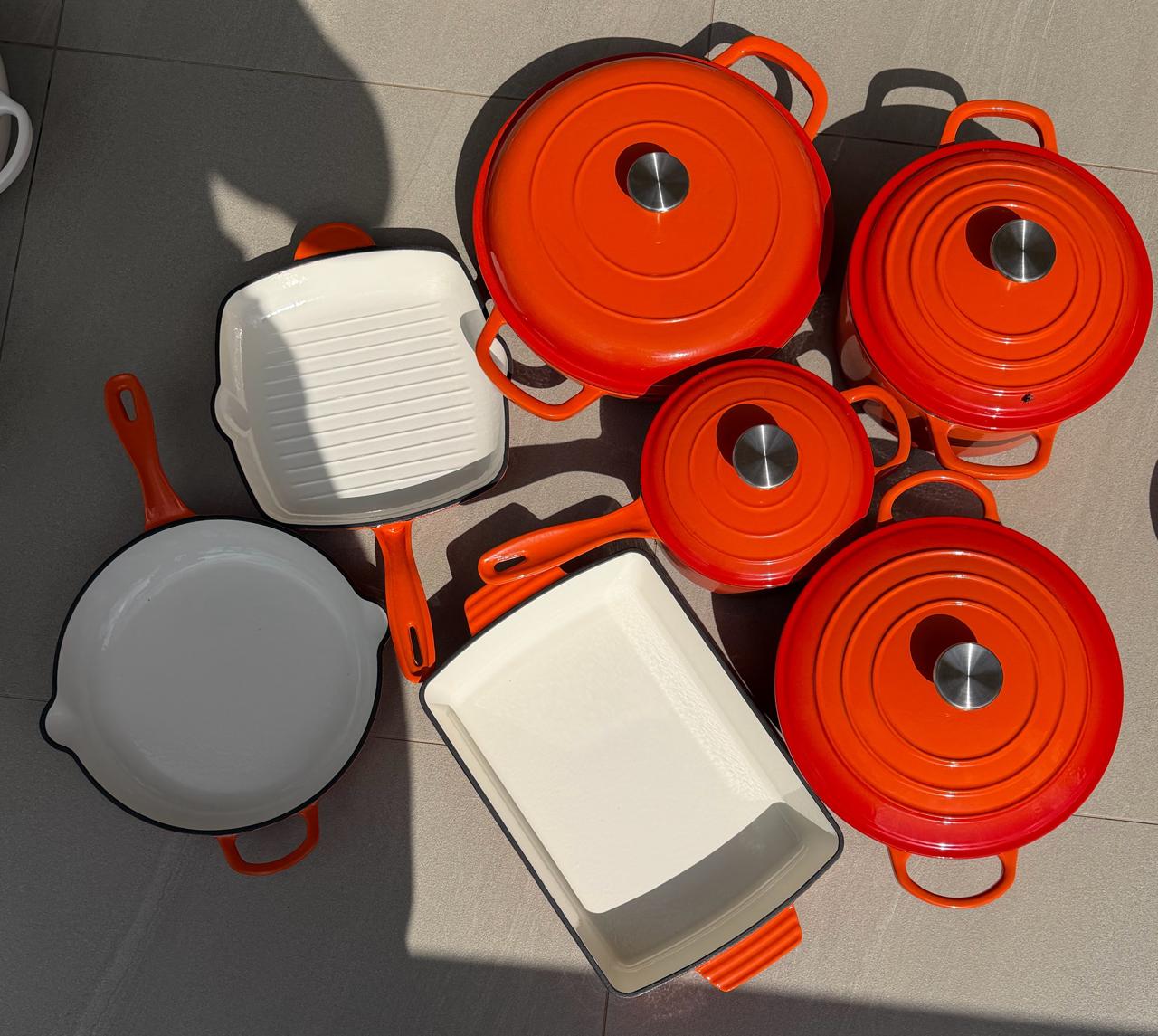 11pcs Enamel cast iron cookware
