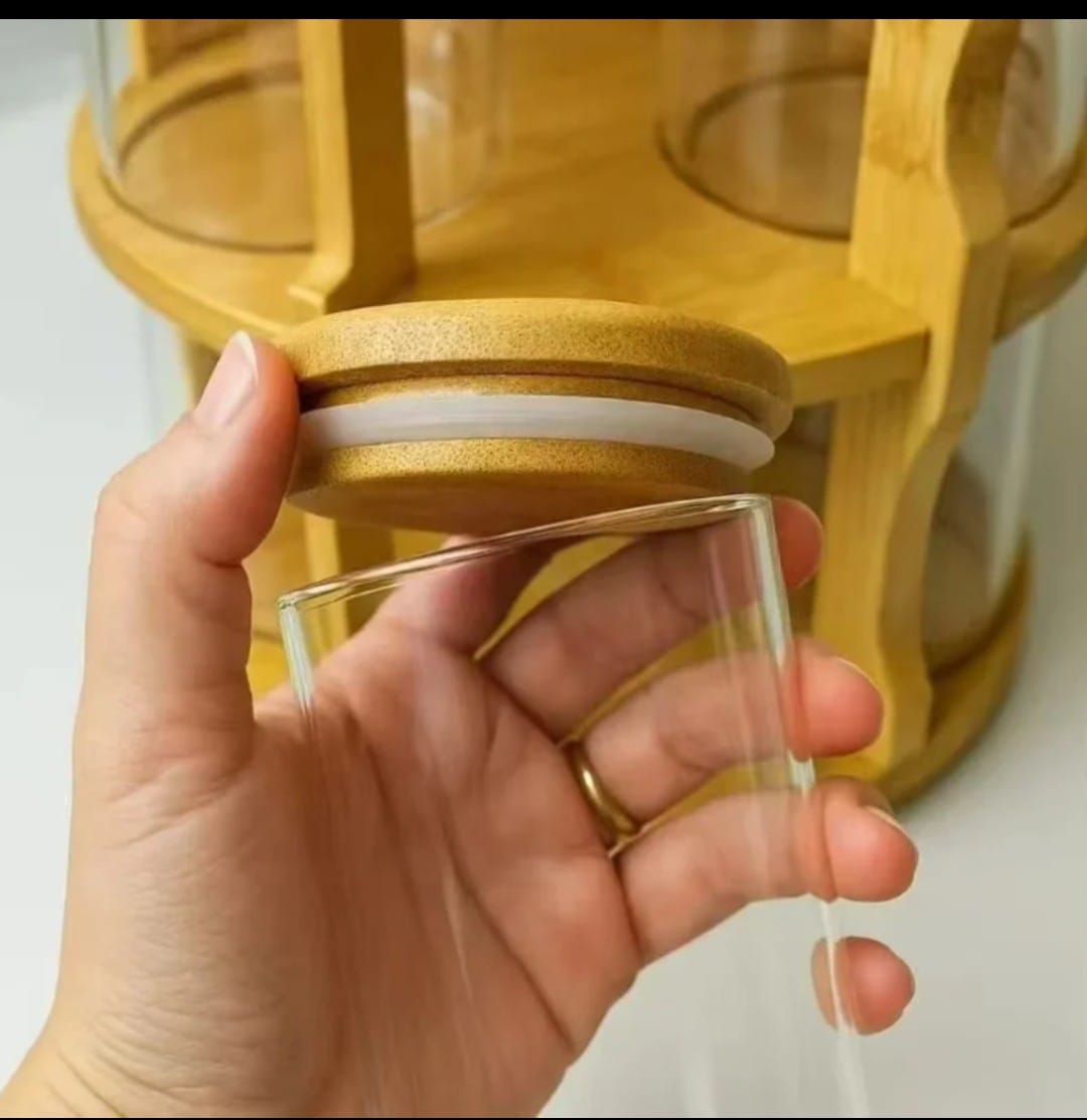 10pc Rotating spice jars set rack