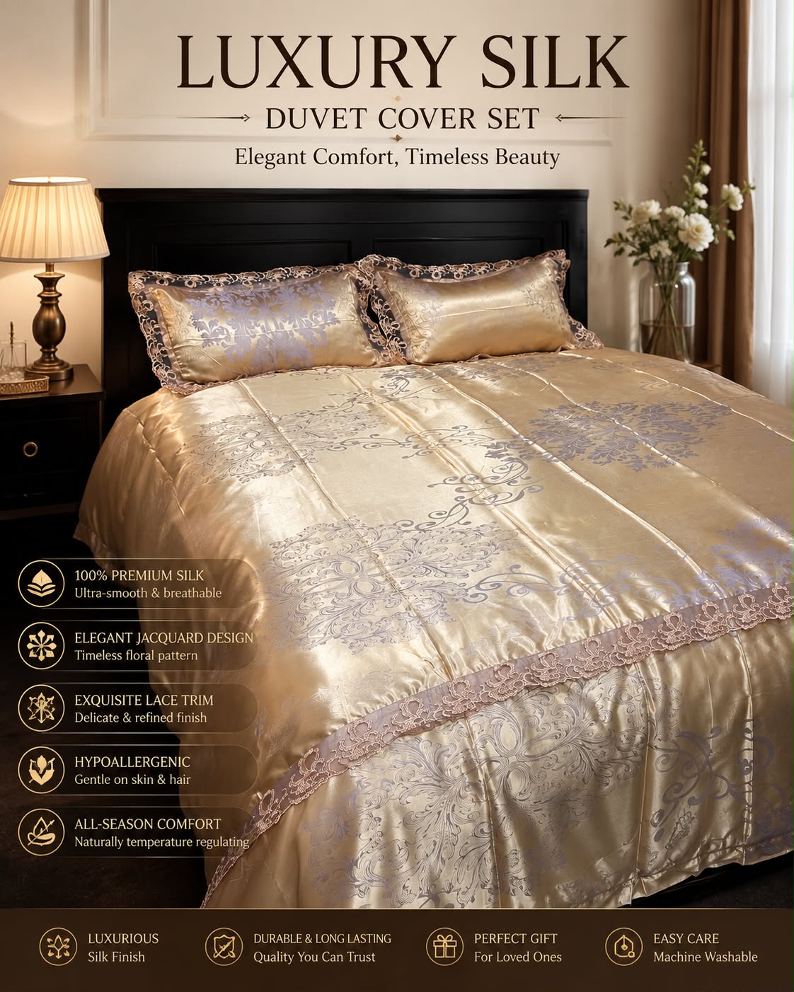 Silk duvet cover sets