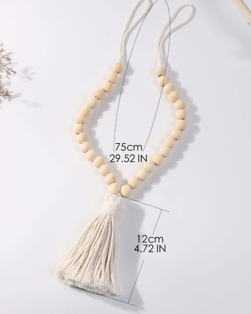Macrame curtain tiebacks with tassel..