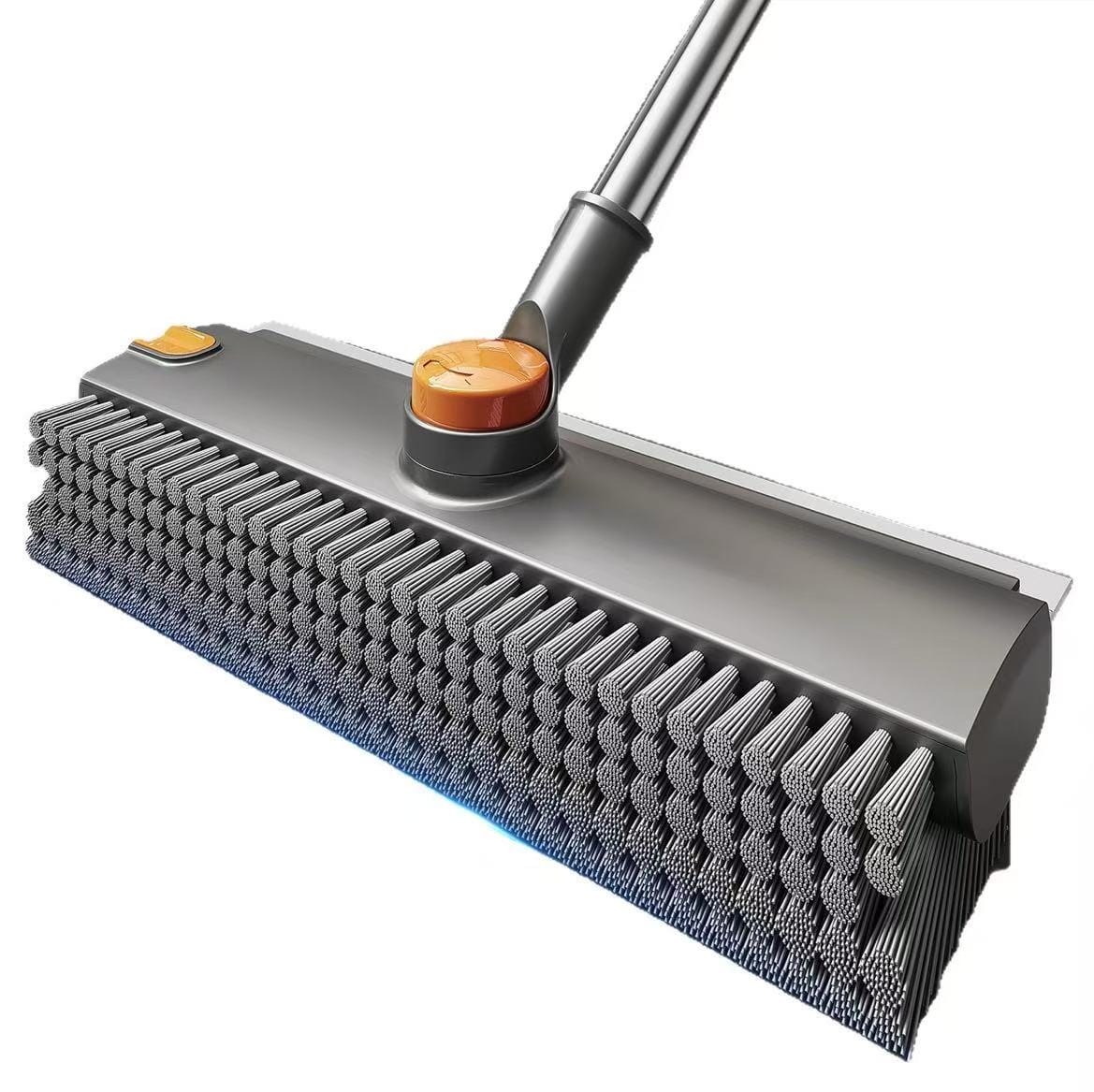 Premium Quality 3-in-1 Floor & Bathroom Cleaning Brush with Built-in Scraper/Squeegee & Clip