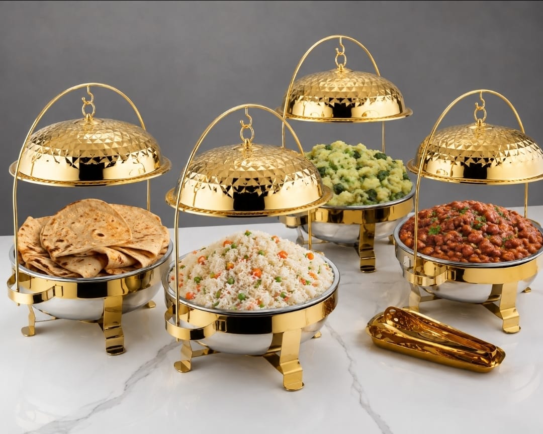 8L Gold Chafing Dish with Hanging Lid