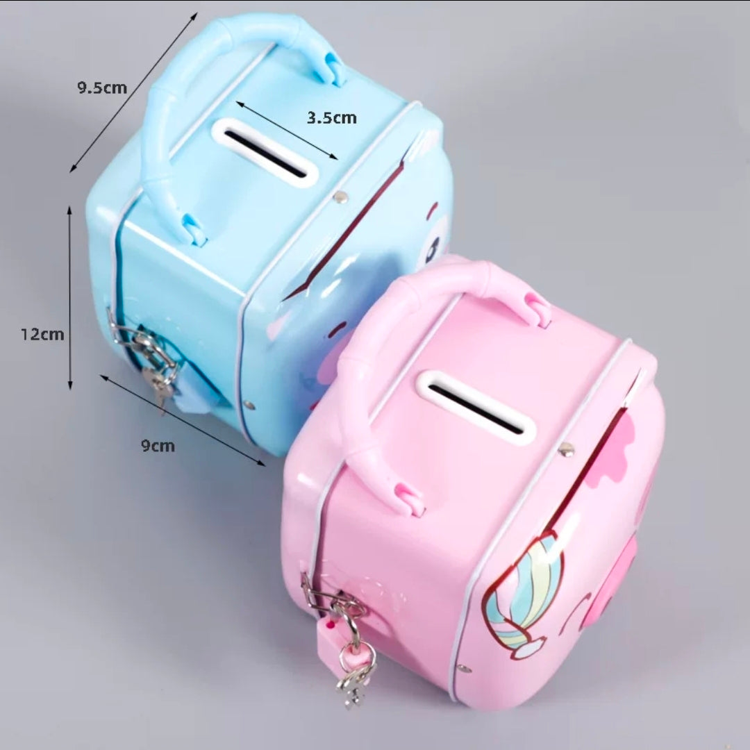 Metallic Piggy Bank with Padlock