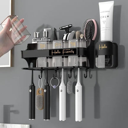 Toothbrush holder /Toothpaste dispenser with 4 cup