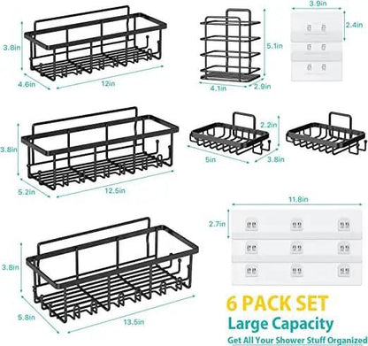 6pcs set Shower caddy shelf/Bathroom organizer