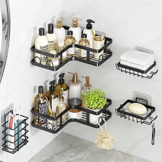 5pcs Corner Shower caddy shelf/Bathroom organizer