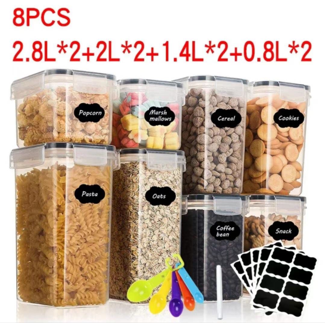 8pc food/cereal pantry storage containers