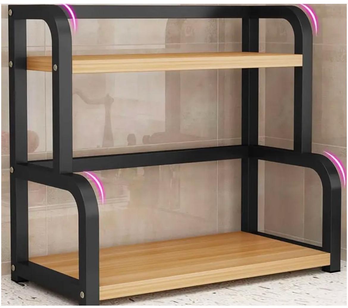 Stainless Steel Kitchen Storage Rack  with bamboo