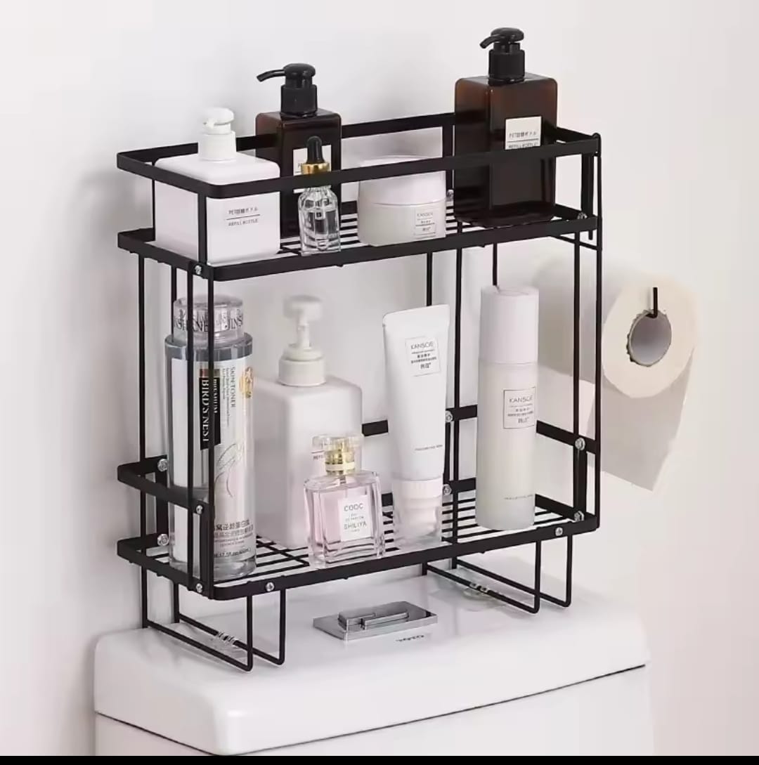 2 tier Space-Saving over the toilet Storage Rack