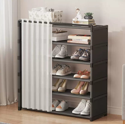 8- layer shoe rack organizer with fabric dustproof cover