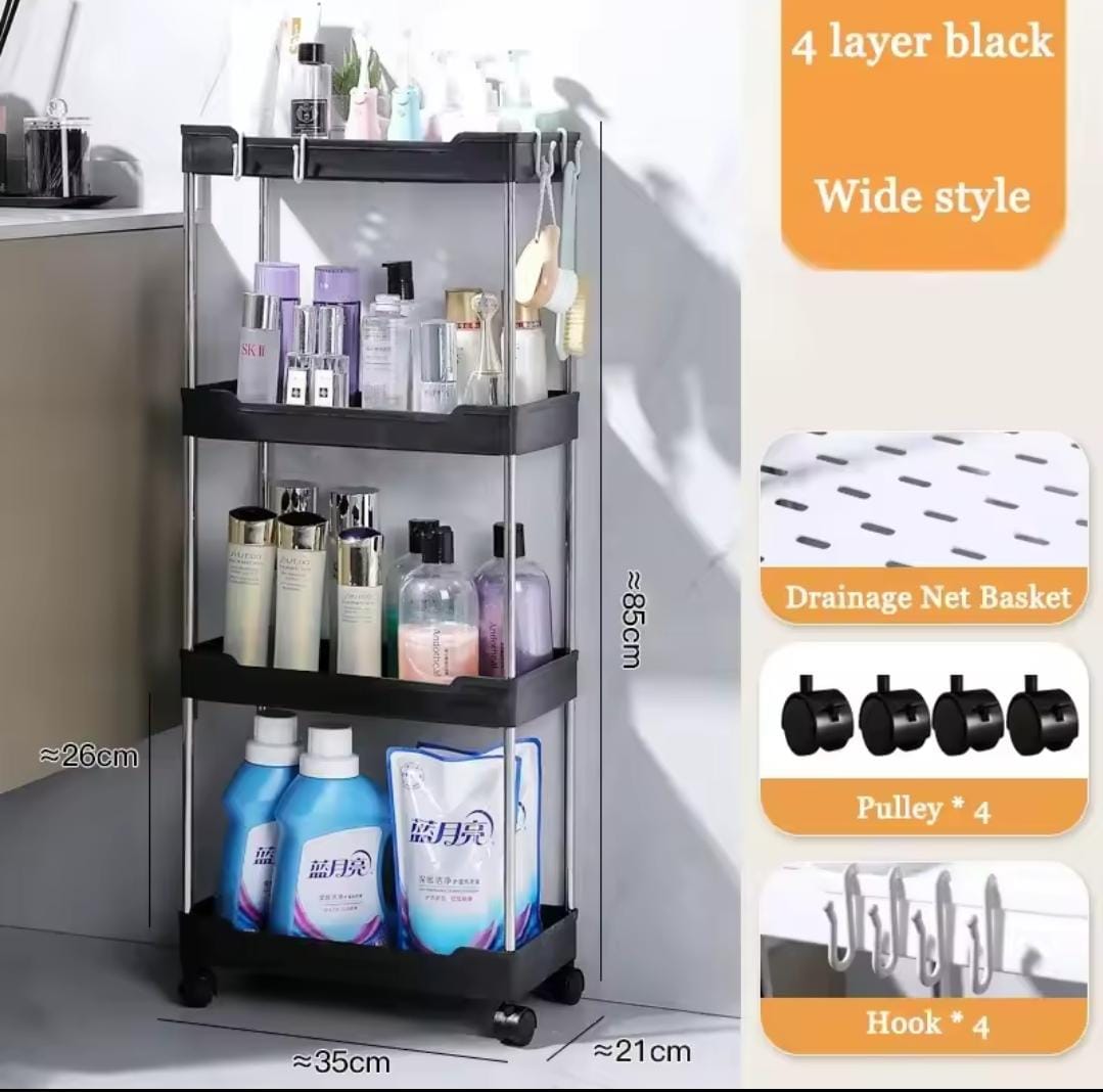 4 Tier Multipurpose Storage Rack With Wheels.