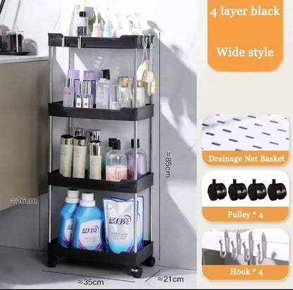 4 Tier Multipurpose Storage Rack With Wheels.