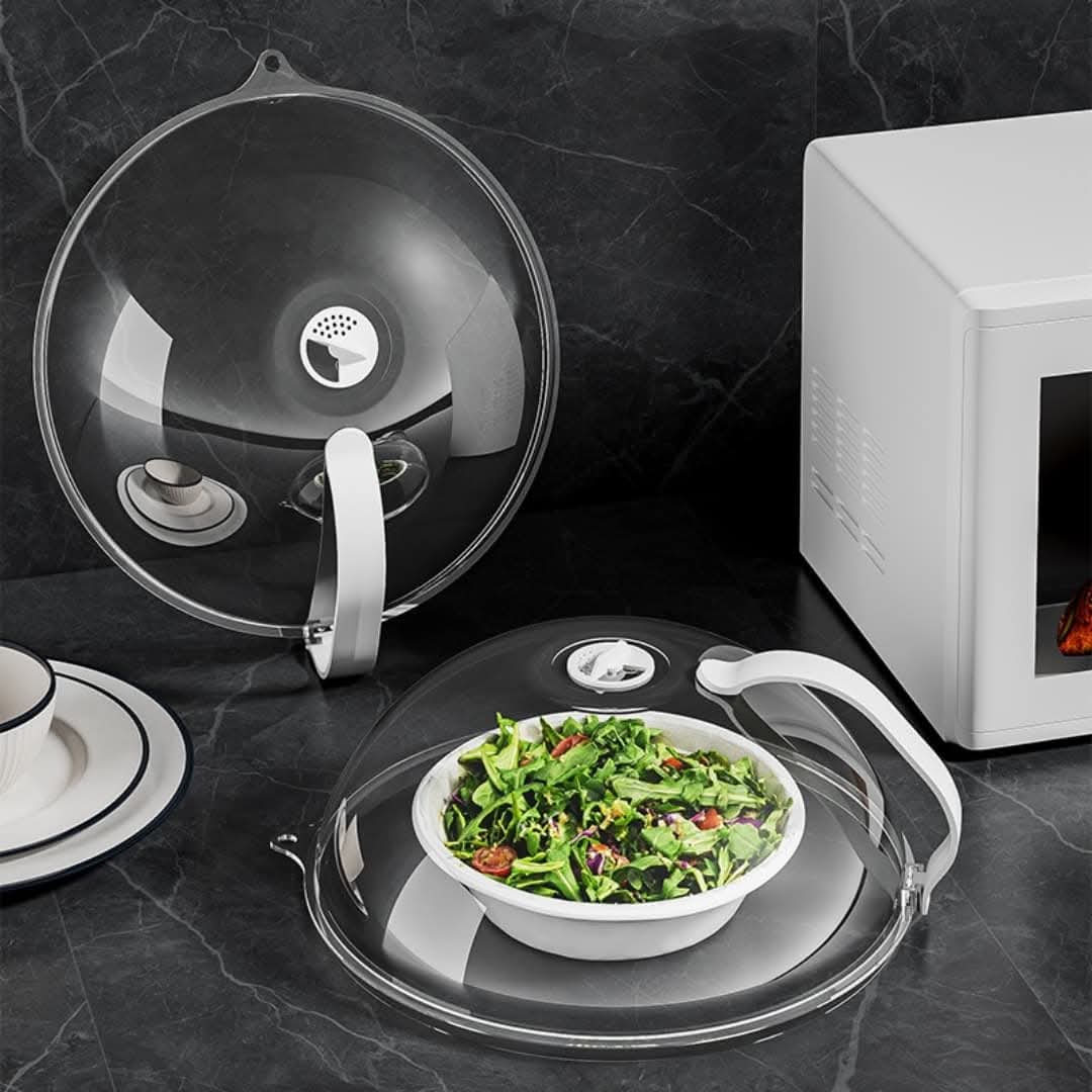 Heavy microwave cover with white handle