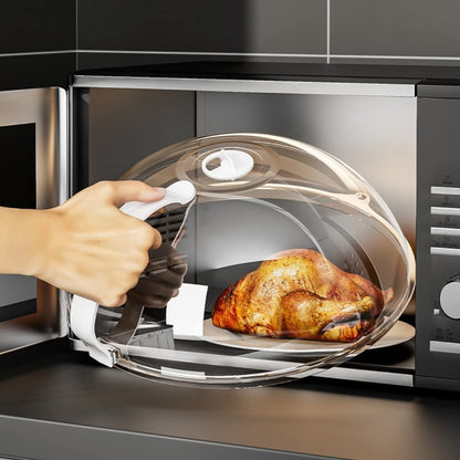 Heavy microwave cover with white handle