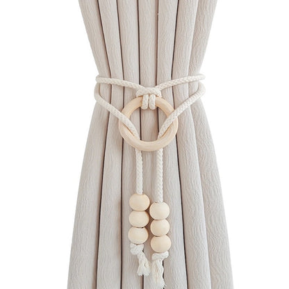 2pcs Natural Cotton Rope Curtain Tiebacks Boho Style