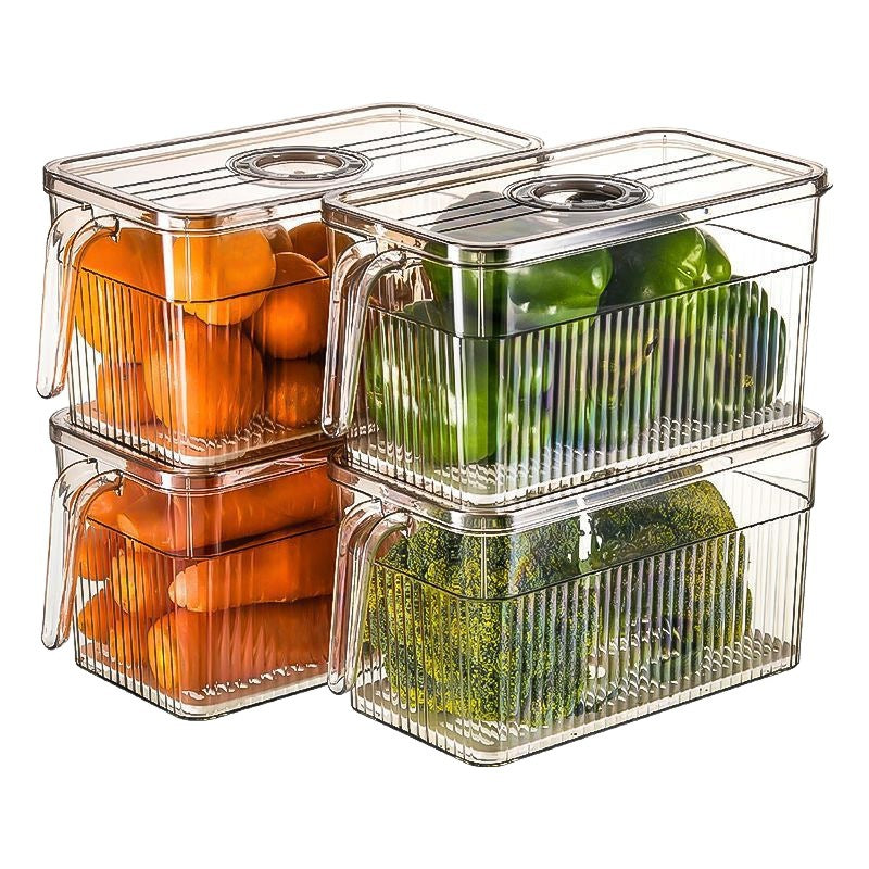 Acrylic fridge containers with handle & lid  5ltr