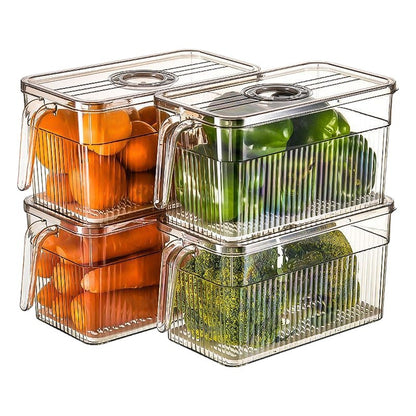 Acrylic fridge containers with handle & lid  5ltr