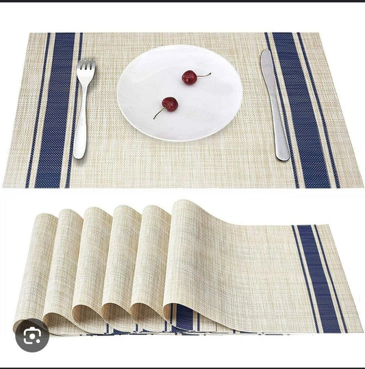 6 pcs pvc table mats.