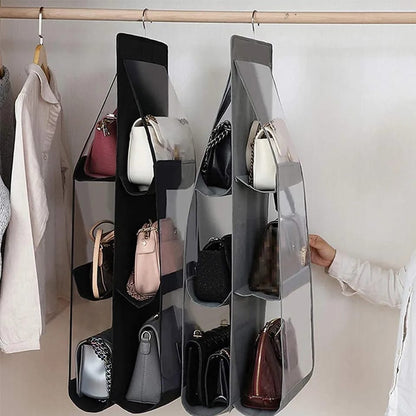 6 slot Hanging organizer for handbag /purse Storage