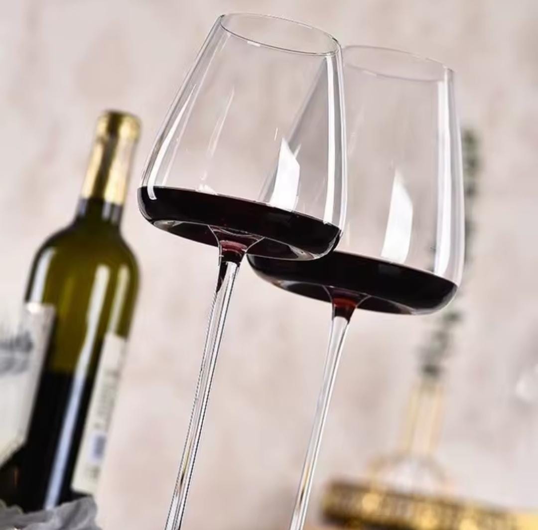 Long stem luxurious wine glasses