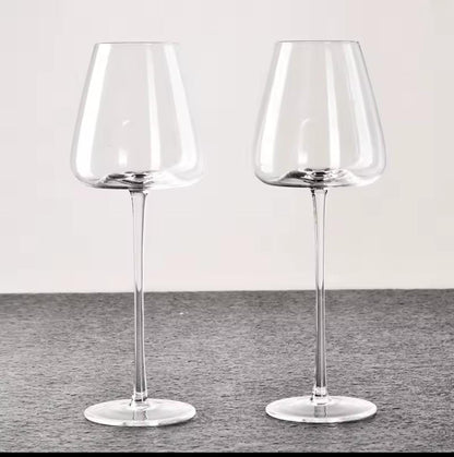 Long stem luxurious wine glasses