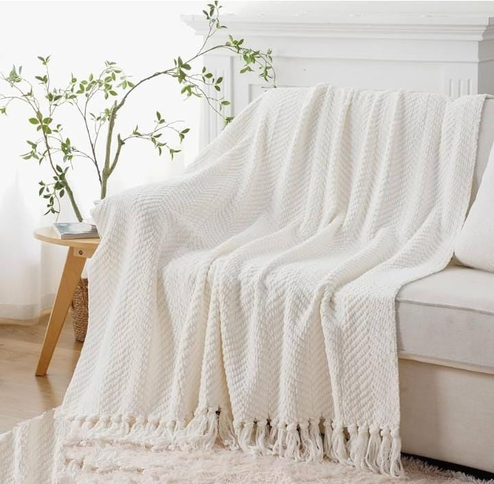 Nordic knit throw blanket 