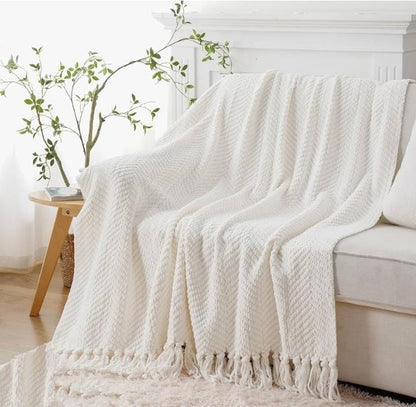 Nordic knit throw blanket 