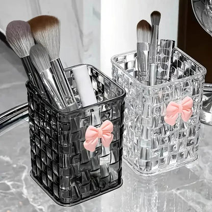 Acrylic makeup brushes storage /desk organizer