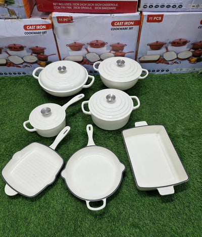 11 pcs Enamel Cast iron cooking pots