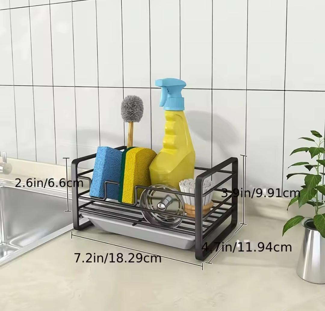 Metallic sink caddy With draining tray