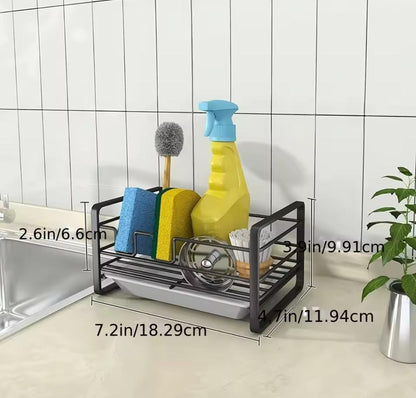 Metallic sink caddy With draining tray