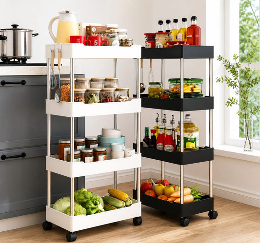 4 Tier Multipurpose Storage Rack With Wheels.