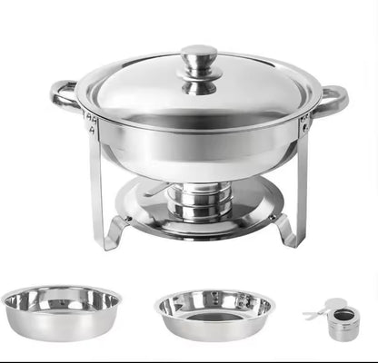 Elegant Round Stainless Steel Chafing Dish