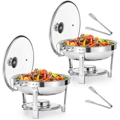 Elegant Round Stainless Steel Chafing Dish