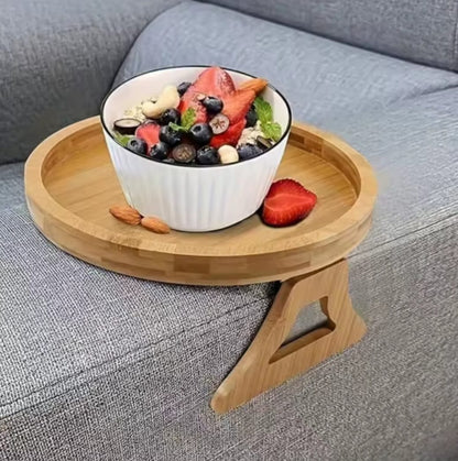 Bamboo multifunctional portable tray.