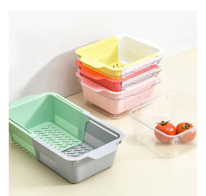 Over the sink retractable vegetable drainer