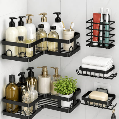 5pcs Corner Shower caddy shelf/Bathroom organizer