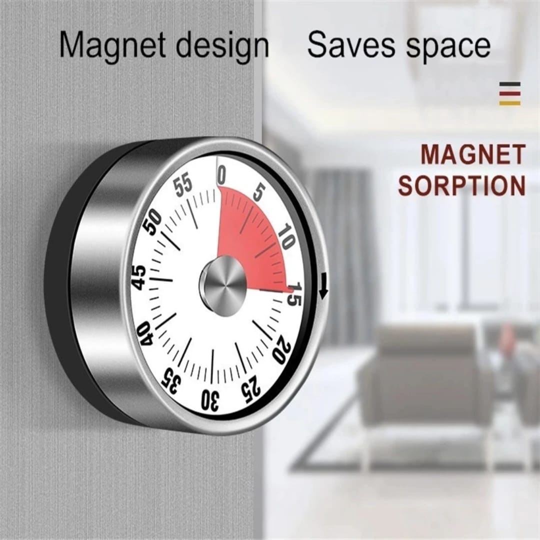 Kitchen timer with a magnetic back