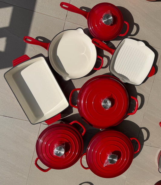 11pcs Enamel cast iron cookware
