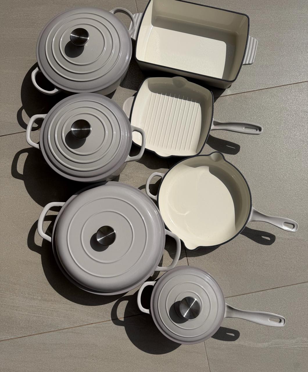11pcs Enamel cast iron cookware
