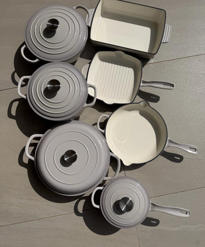 11pcs Enamel cast iron cookware