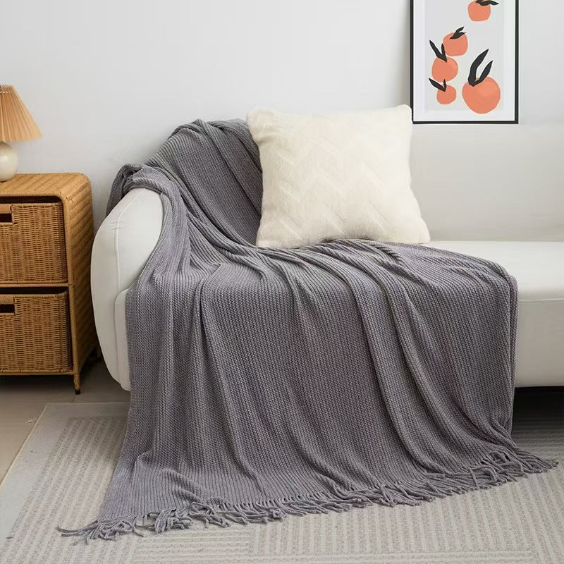 Nordic knit throw blanket 