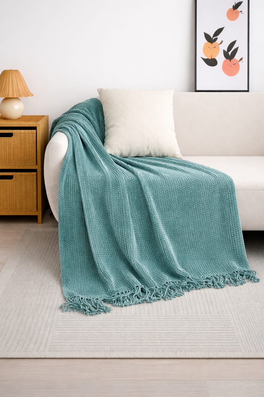 Nordic knit throw blanket 