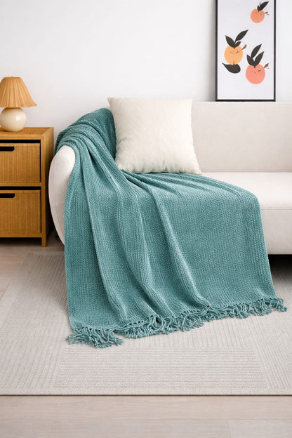 Nordic knit throw blanket 