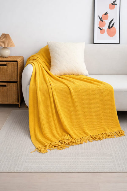 Nordic knit throw blanket 